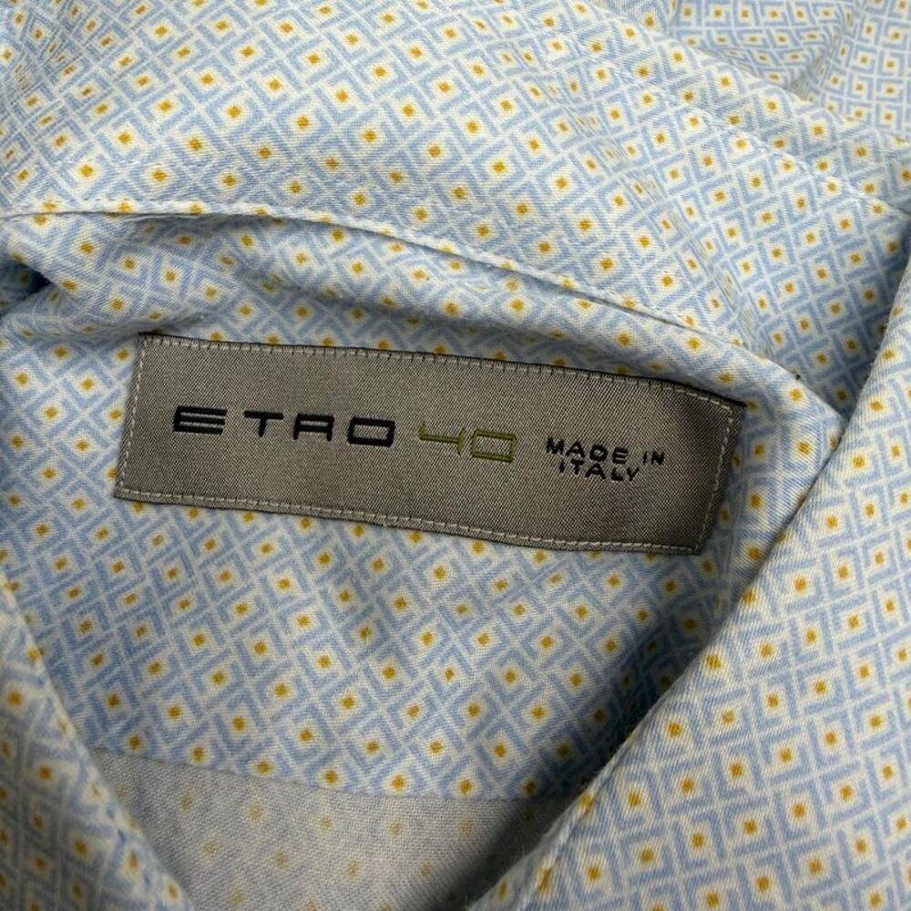 Etro Patterned Button-Down Shirt in Light Blue Co… - image 4